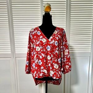 West Kei red floral top